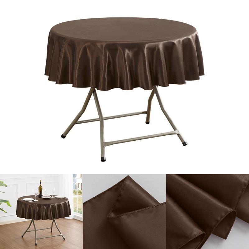 150/180/200cm Round Satin Tablecloth Bright Silk Tablecloth For Baby Shower Wedding Birthday Party Banquet Christmas Table Decor