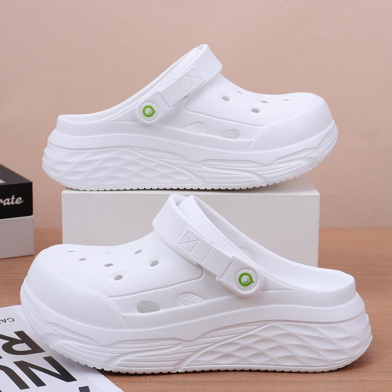 Women's Soft EVA Summer Slippers Round Toe Flat Home Slides Dry Wedges Platform Beach Sandals Thick Bottom Garden Use
