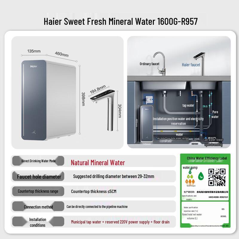 Haier Mineral RO Water Purifier Series CN plug (adapter included)