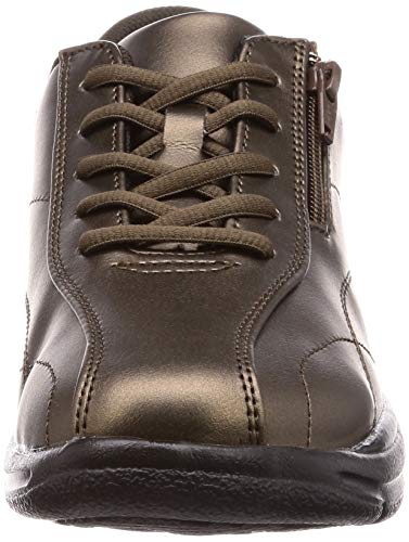 Asahi Walking Shoes with Zipper, Lightweight, L511, Bronze, 25.0 cm, 4E