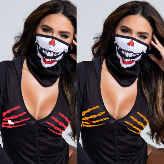 

Боди на Хэллоуин с длинными рукавами и V-образным вырезом, контрастными пуговицами, облегающими, для ролевых игр, насыщенного цвета