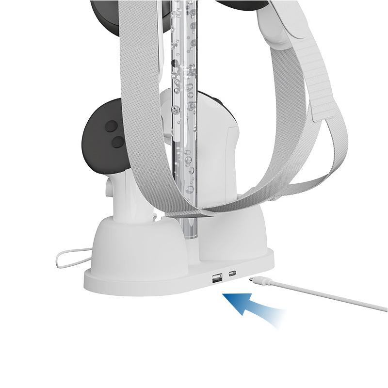 Suitable for Meta Quest 3 Chargers Suitable for Meta Quest 3 Charging Dock RGB Light Storage Bracket