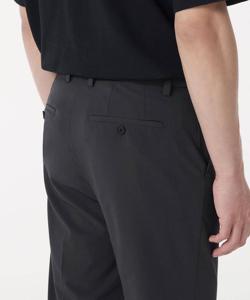MUSINSA STANDARD [Cooltandard] Tapered Hidden Banding Crop Slacks [Gunmetal]