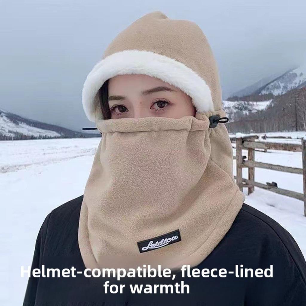 Winter New Hat, Scarf and Headband Integrated Ear Protection, Electric Bike Riding Warm Hat, Windproof and Cold Proof Riding