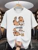Kawaii Capybara T Shirt Aesthetic Animal Graphic Top Unique Gift Apparel Funny Cartoon Print Tee Summer Casual Daily Clothing