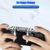 6 Finger Controller Trigger Game Fire Button Handle Gamepad för PUBG iOS Android