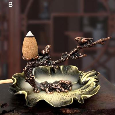 Piccolo Ornamento Fornace Cense Creativo Supporto Ramo di Pruno Felice Inserto Incenso