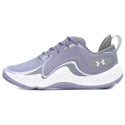 Scarpe da Basket UA Spawn 6 Antiscivolo Resistenti all'Usura Basse Unisex Sneakers Bianco Viola 3027263-500