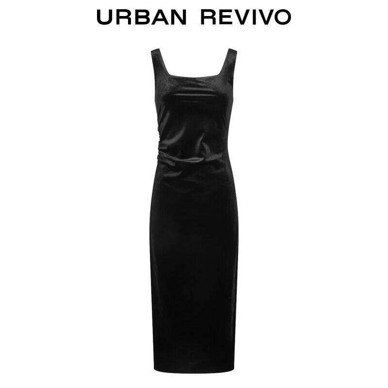 UR 2026 Autumn Modern Slim-Fit Square-Neck Sleeveless Dress