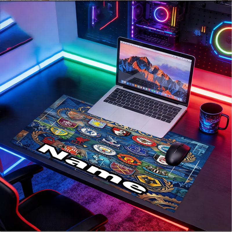 Custom Name Personalized Chelsea Football Club Pattern Mousepad, Laptop PC Desk Mat, Decorative Desk Mat for Home Keyboard Pad Gift