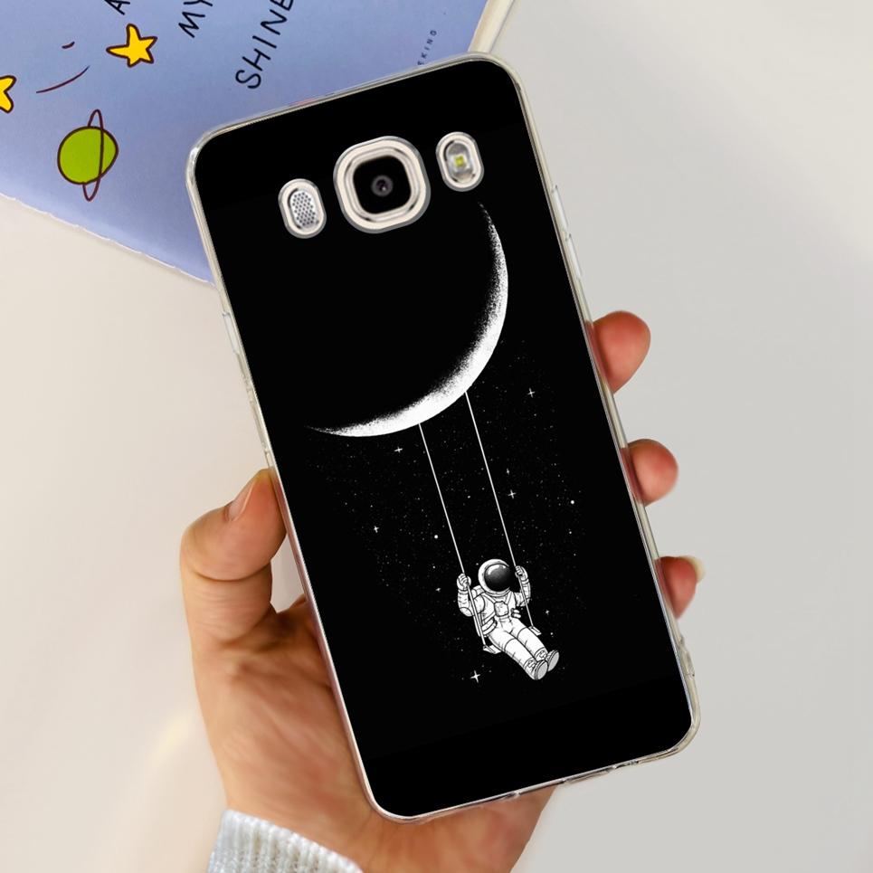 For Samsung Galaxy J5 2016 J7 2016 Phone Case Smiling Astronaut Painting Clear Housing On Samsung J7 2016 J 5 7 Galaxy Bumper
