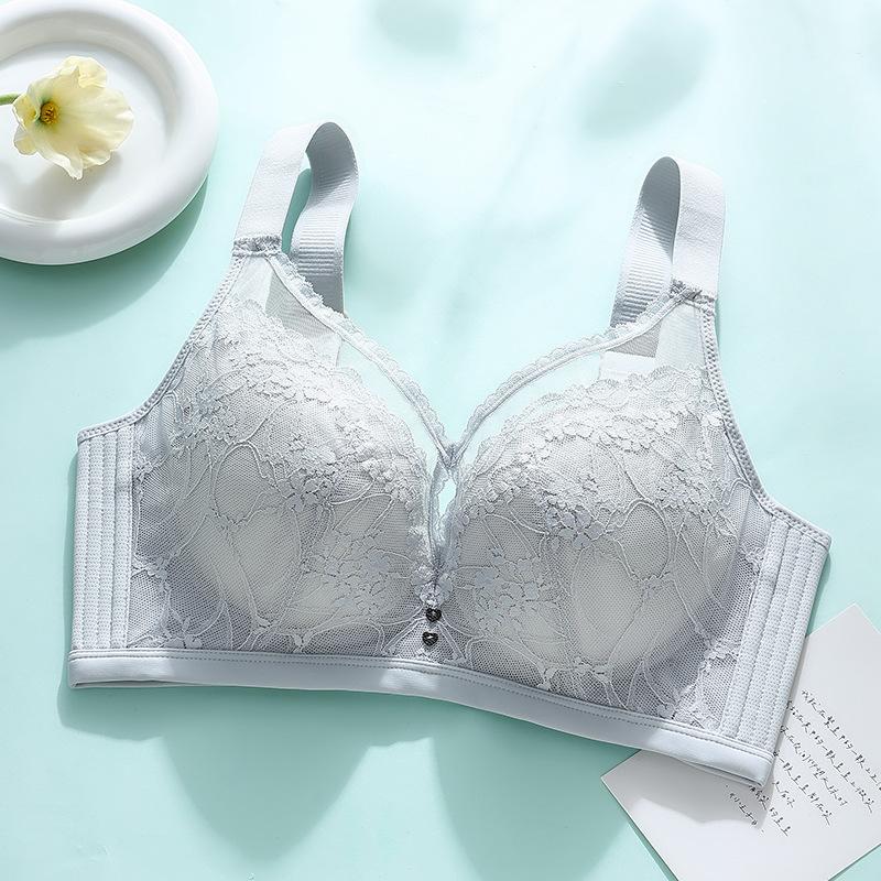 Non-magnetic Lace Latex Thin Fat Girl Large Size Tube Top Without Steel Ring Bra Adjustment Push-up Underwear