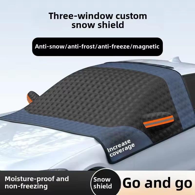 Winter Car Windshield Snow Cover Half-Cover for Snow Frost & Freeze Protection Sun Shade with 12 Magnets