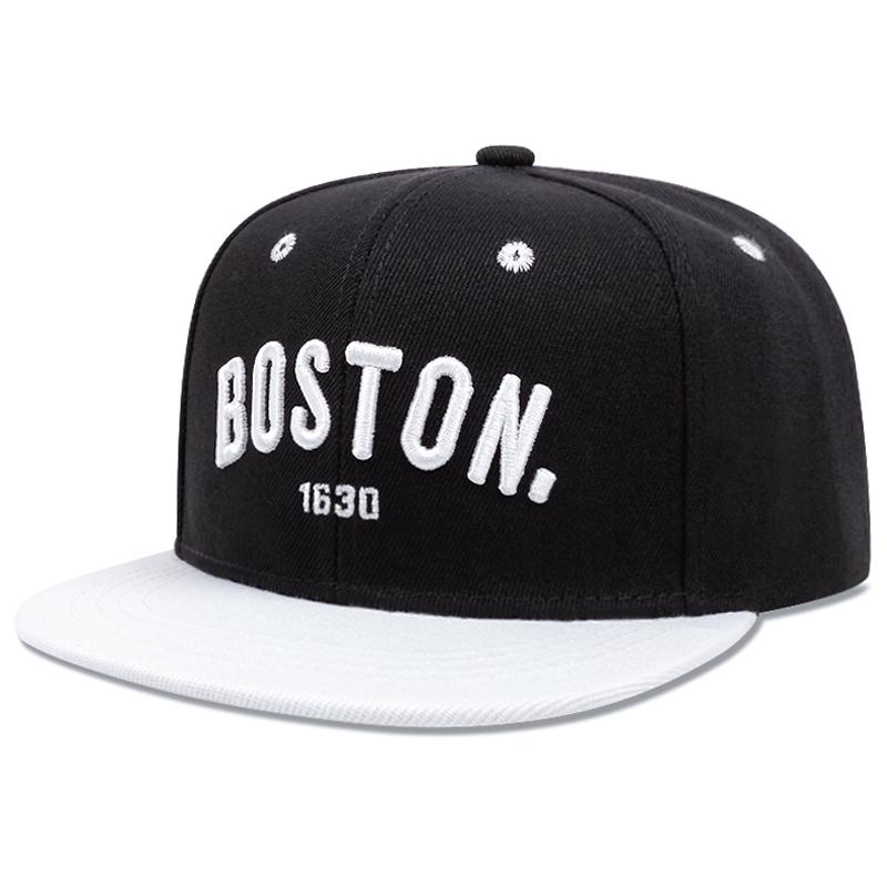 2025 Creative New Flat Edge Hat BOSTON 1630 Street Hip Hop Hat Outdoor Cycling Skateboard Hat Daily Leisure Baseball Hat Unisex