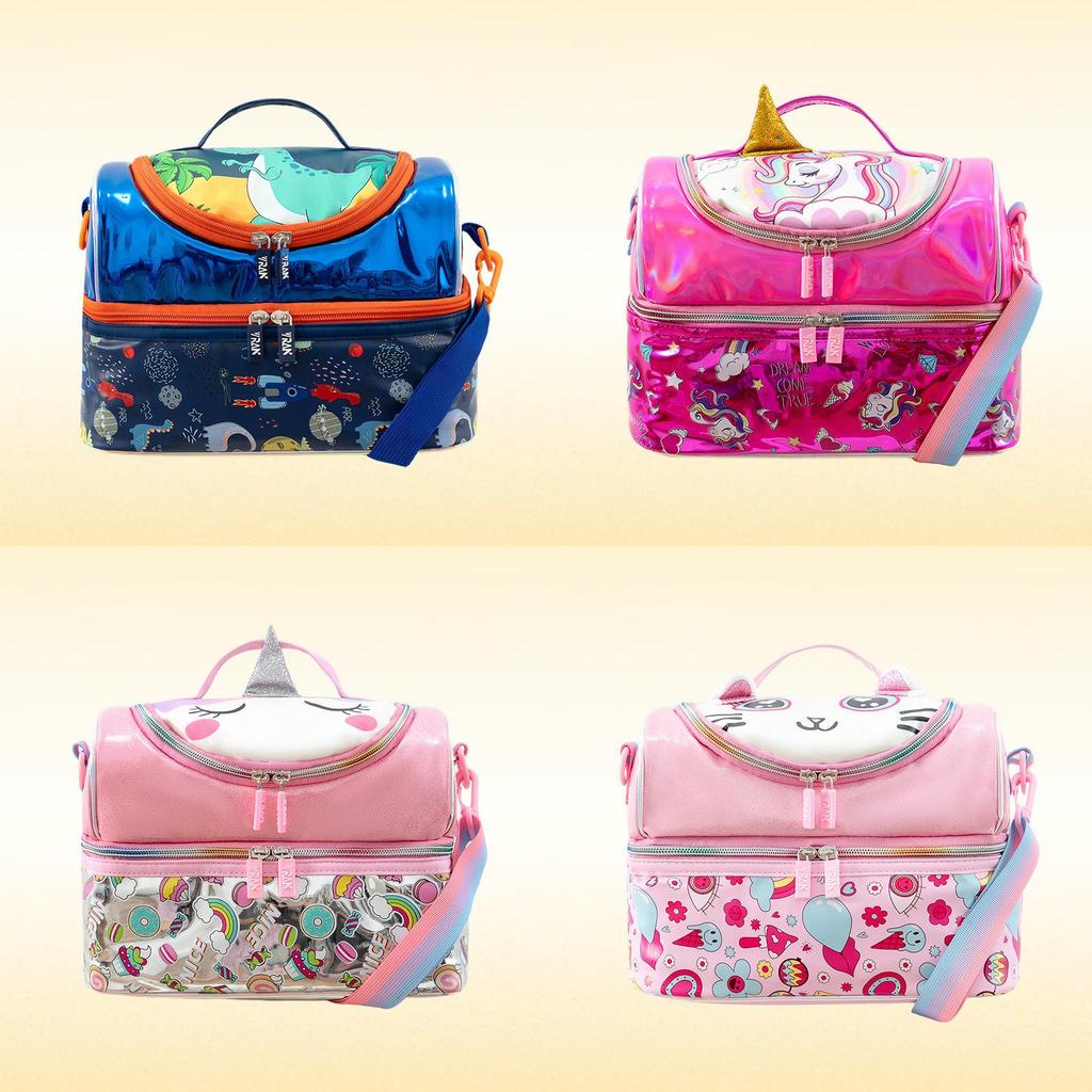 Cartoon Space Astronaut Kids Lunch Bag Insulated Oxford Material Portable For School