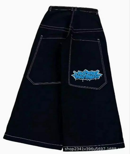 2024 Spring/Autumn Retro Y2K Embroidered American Hip-Hop Men's Jeans