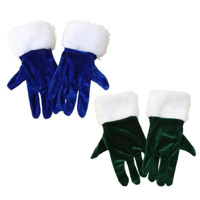 2 lotti Guanti in Velluto a Tema Natalizio, Manopole Multicolore in Peluche, Guanti Traspiranti per Eventi Serale e Celebrazioni