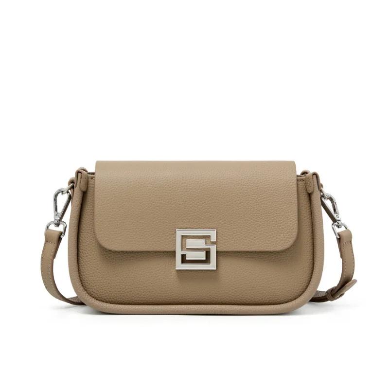 Luxury Ladies' Crossbody Bag 2026 Summer - TOGO Cowhide Leather Small Square Shoulder Bag, Fashiable Purse for Daily Use