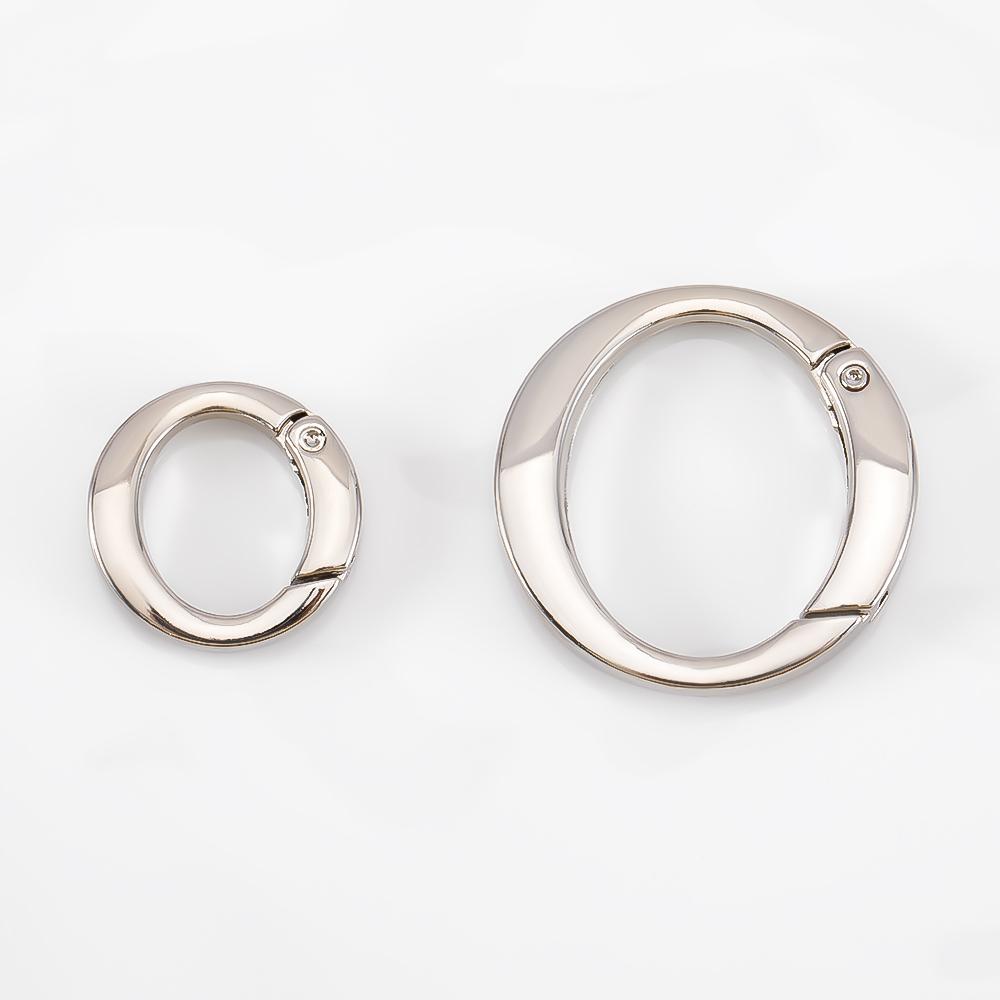 2pcs Metal Spring Clasp O Ring Openable Round Carabiner Keychain Clips Bag Hangbag Hook Dog Chain DIY Jewelry Buckle Connector