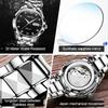 JSDUN 8813 Herren Mechanische Uhr Perfektes Stahlarmband Wasserdichtigkeit Kalender Einfache Freizeit Armbanduhr