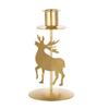 1PC Iron Artistic Deer Candlestick Stable Retro Christmas Personality Festive Use Repeatedly Atmosphere Candle Party
