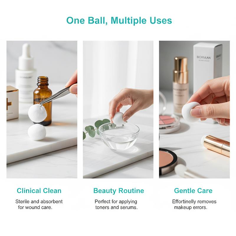 100/200Pcs Pure Absorbent Cotton Balls Soft Gentle Multi-Use Cotton Puffs For Skincare First Aid Baby Care And Daily Cleaning