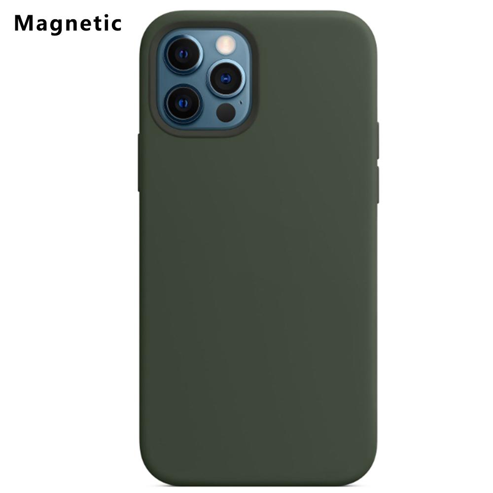For iPhone 12 Pro Max Compatible with MagSafe Liquid Silicone Phone Back Cover (No Logo)