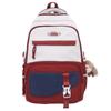 Women Large Capacity Schoolbag Campus Color Block Backpack Multi-Compartment Student Travel Backpack