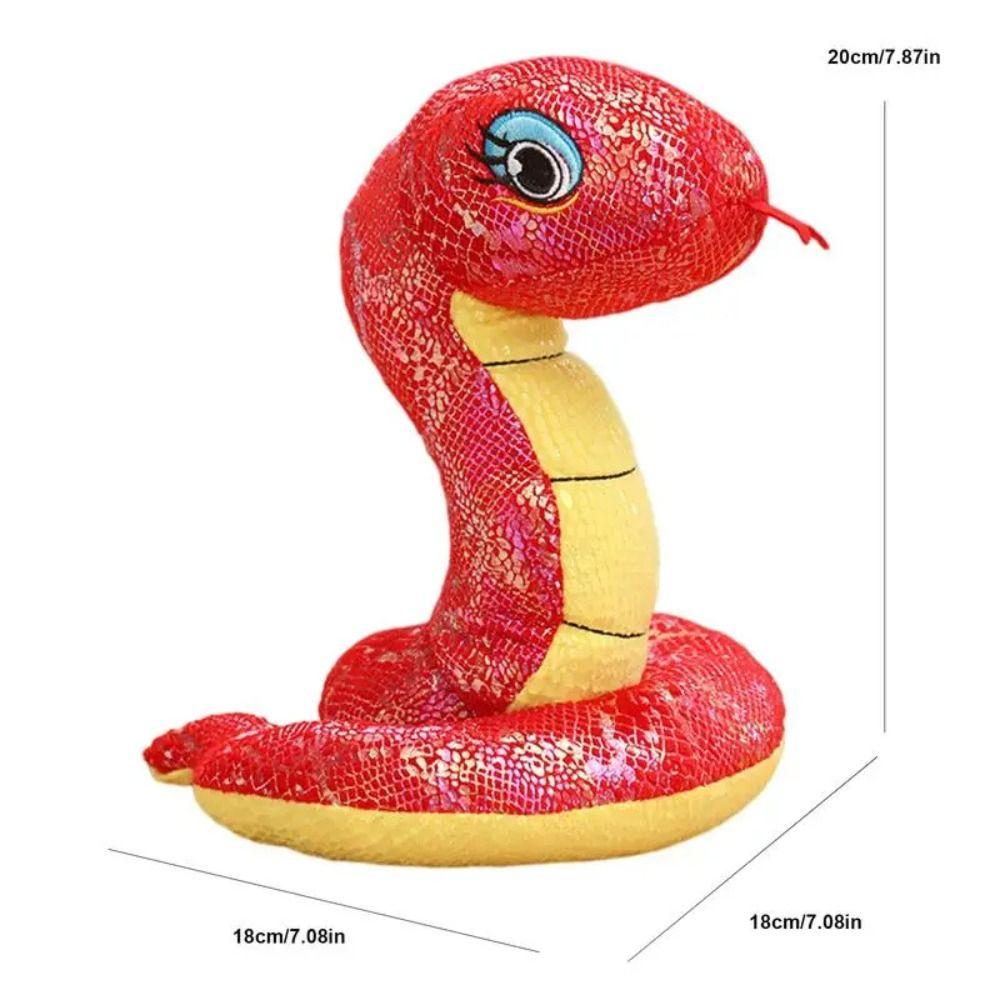 Simulated Year Of The Snake Plush Toys Sequin Fabric Sequined Snake doll Birthday Gifts