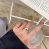 Gold-Plated Titanium Steel Ring with Diamonds and Eight-Pointed Star Design