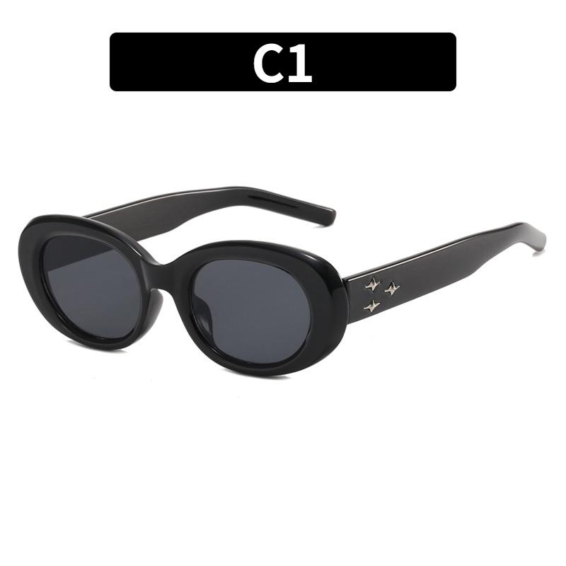 

Новые трехзвездочные овальные солнцезащитные очки, популярная корейская версия солнцезащитных очков INS для женщин с защитой от УФ-лучей