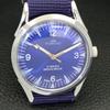 HAND-WINDING SWISS MENS VINTAGE REFURBISHED BLUE COLOR DIAL WATCH a700967-5 R205a-a700967
