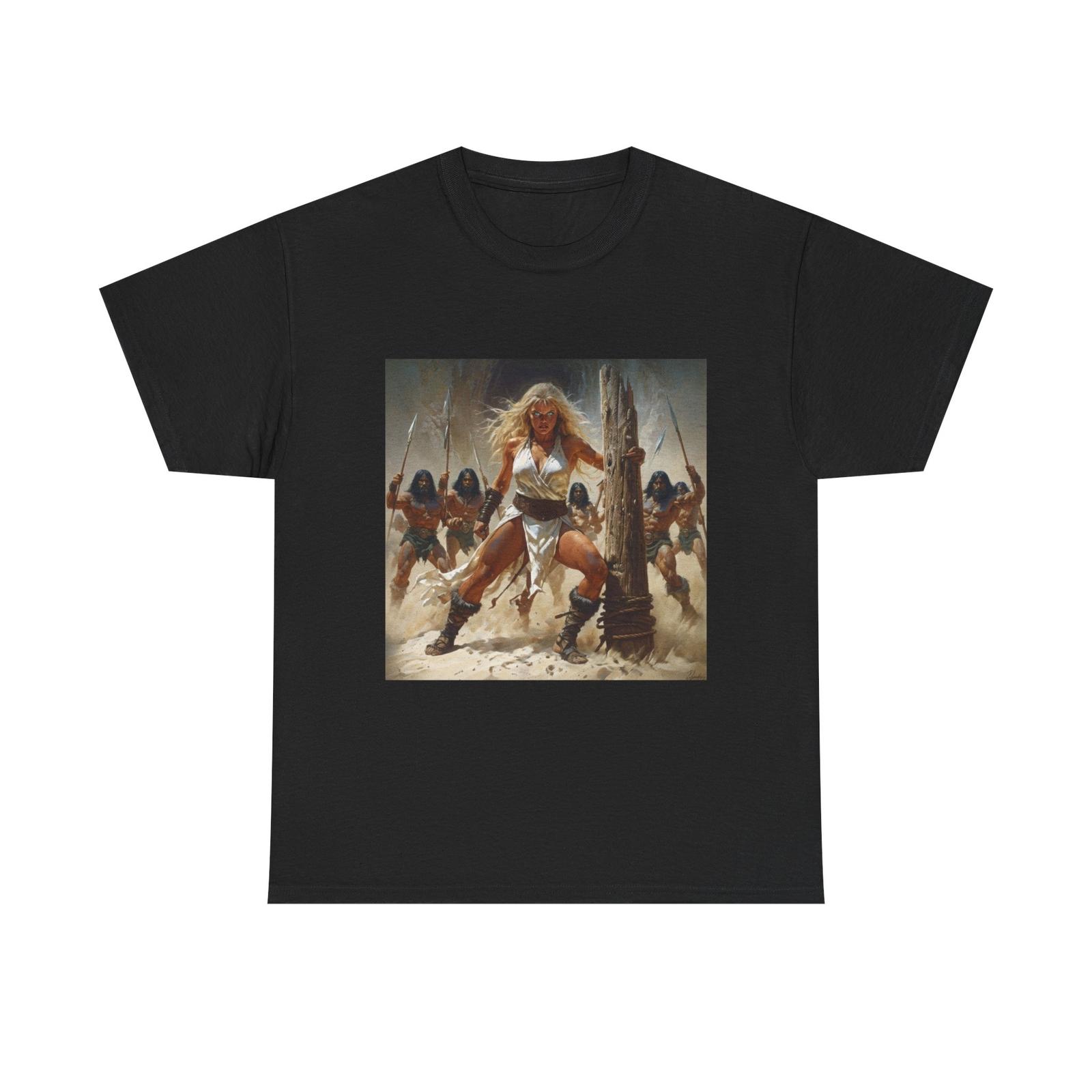 Warrior Spirit Unisex Heavy Cotton Tee Empowerment - Fantasy Action Comic Art M