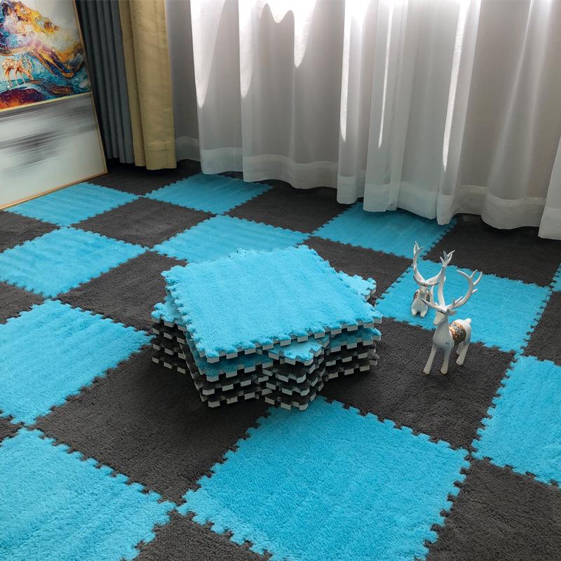 Soundproof Plush Patchwork Carpet: Bedroom & Living Room Rug, Free Cut, Silent Bedside Mat