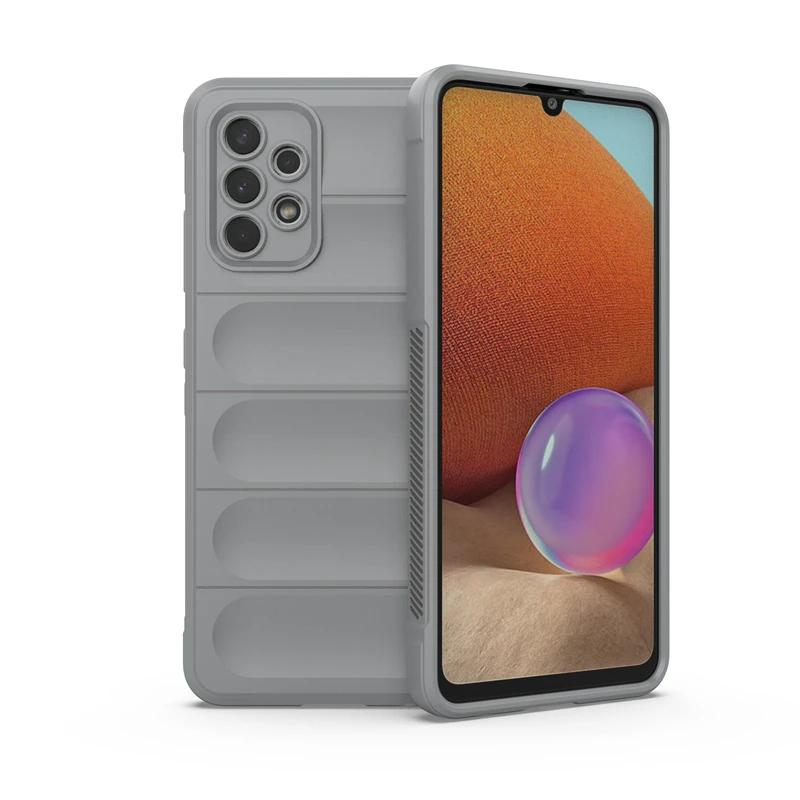 

Для Samsung Galaxy A32 4G Задняя крышка Чехол для телефона Жидкий силикон Противоударный Броневой Фунда Коке Чехлы For Samsung A32 4g серый