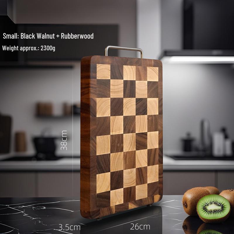 

Bijuan Mortise & Tenon Rubberwood & Walnut Double-Sided Cutting Board