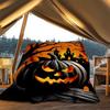 1pc Pumpkin Spooky Decor Throw Blanket Polyester Fiber, Lightweight Flannel, Soft & Warm, All Season Use for Outdoor, Camping Digital Print
