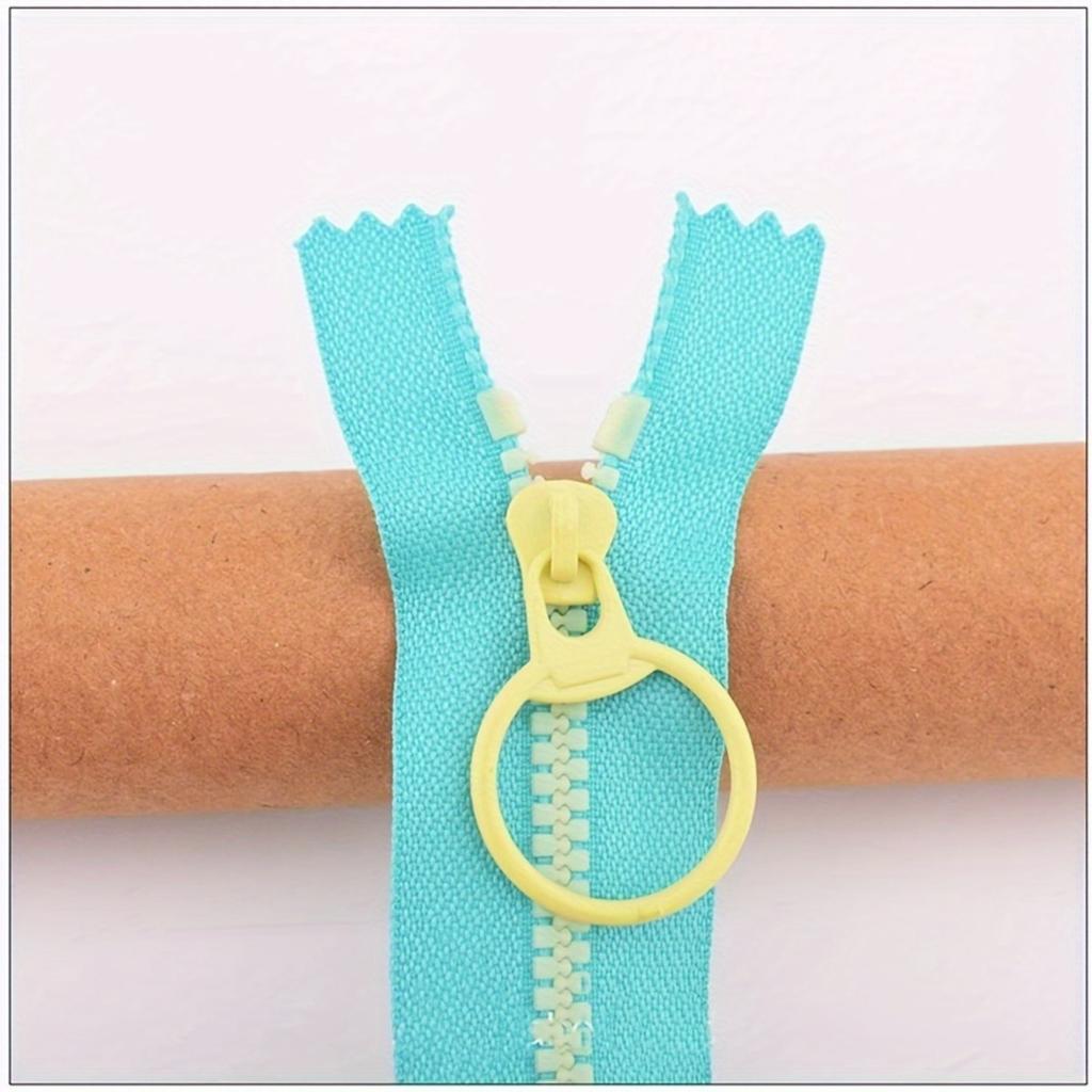 8pcs Random Color 20cm/7.8inch Colorful Nylon Zippers with Lifting Ring - DIY Sewing Craft and Tailor Supplies