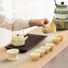 Ru Kiln Ancient Rhyme Kung Fu Tea Set Household Light Luxury High-end Ceramic Cover Bowl Teapot Teacup Complete Set High-end Gift Box
