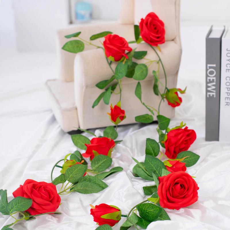 Artificial Rattan Rose Vine for Ceiling & Wall Decor - Wedding & Pipe Covering