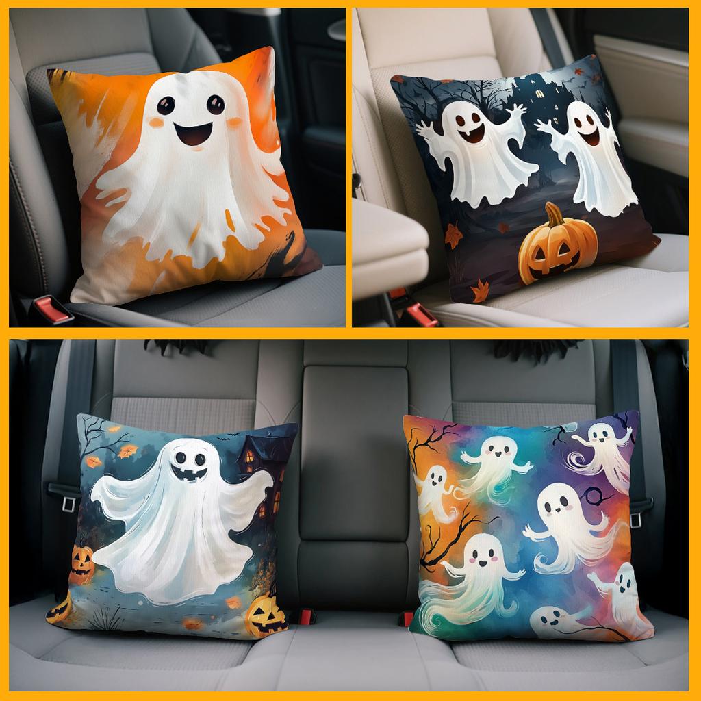 Halloween Ghost Cushion Pillowcase Printed Polyester 45X45Cm Throw Pillowcover Decorative Sofa Cushion Pillowslip Home Decor