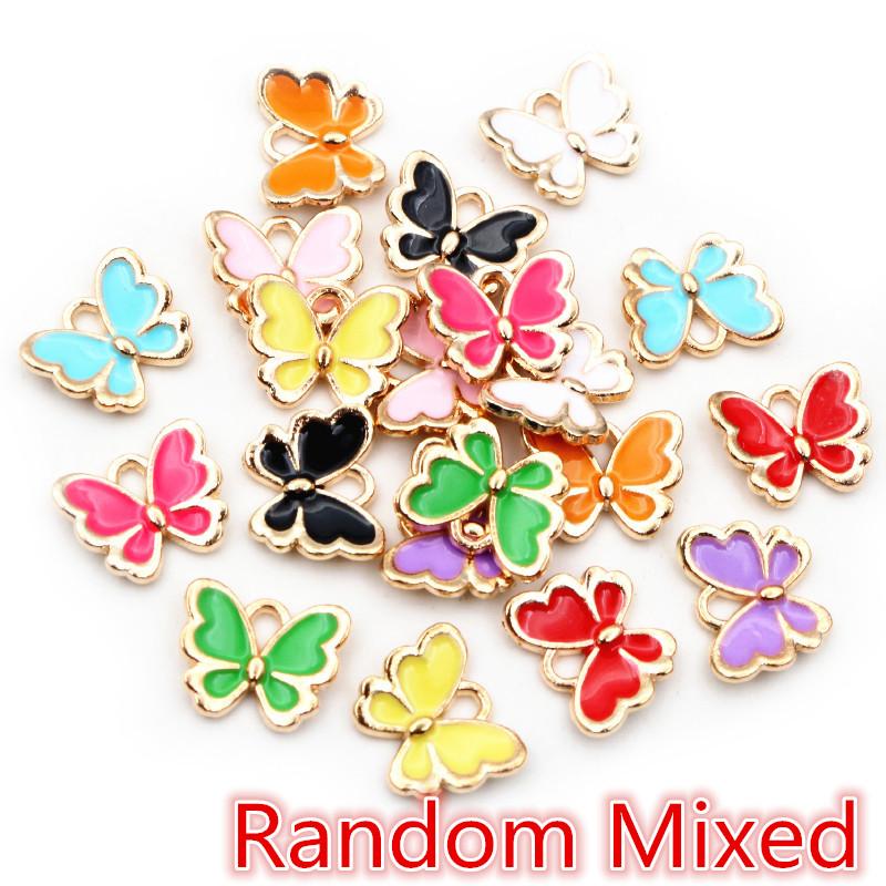 20pcs Small Enamel Butterfly Charms Pendant 10x13mm Alloy DIY Jewelry Making Accessories Findings for Necklace Bracelet Earrings