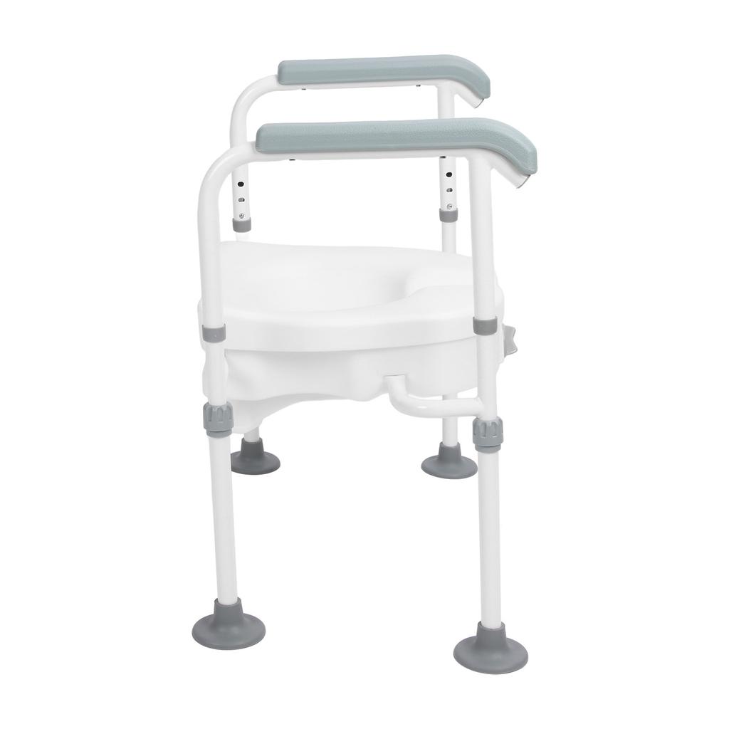Raised Toilet Seat with Handles High Stability Stainless Steel Toilet Seat Risers for Seniors Pregnant Woman