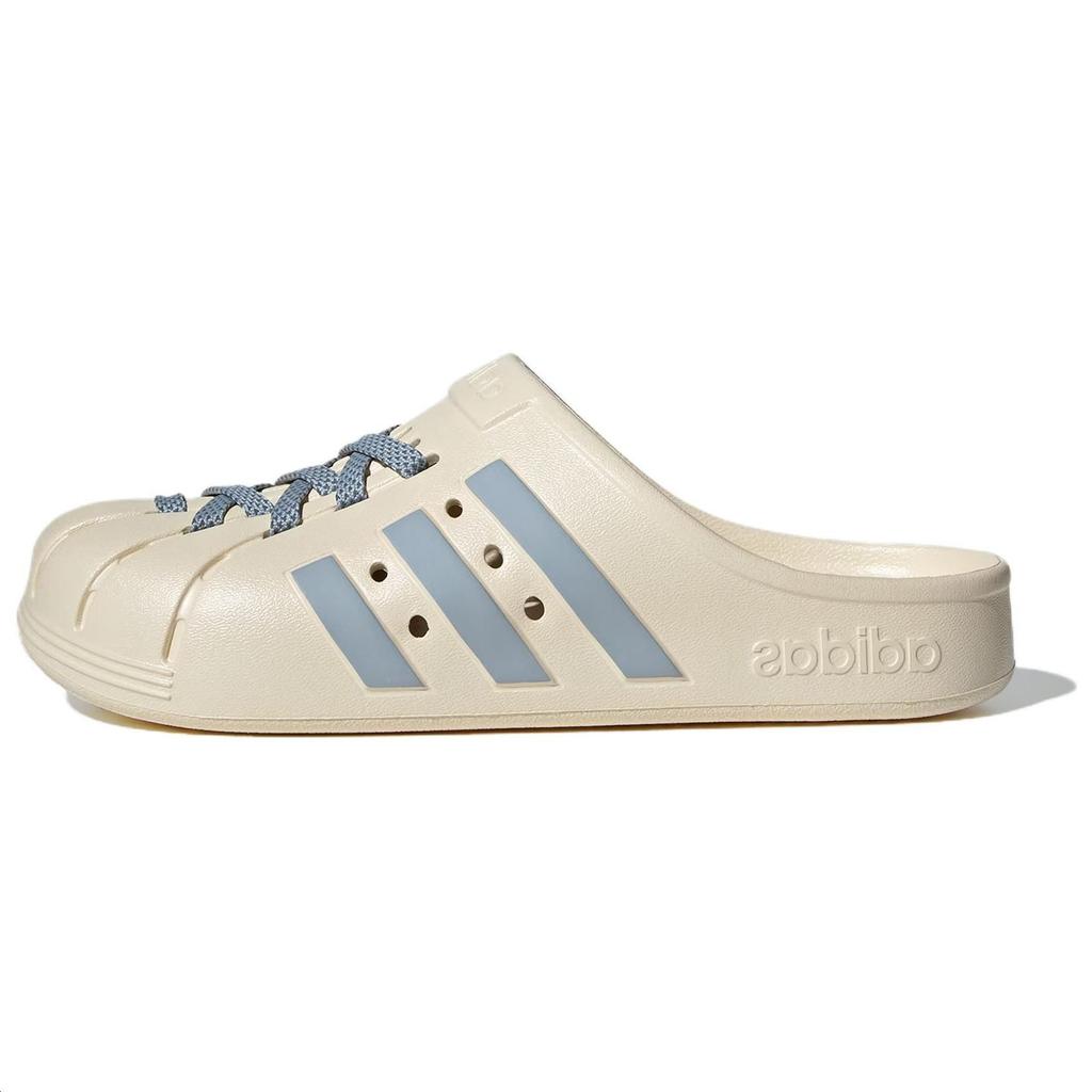 Adidas Adilette Clogs Comfortable Durable Closed Toe Slippers Unisex Footwear Off-White Blue JH9850