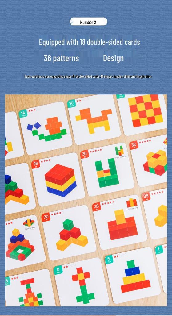 Wooden 3D Puzzle Cube: Children's Educational Space Blocks for Math and Building Fun