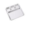 Multi-Compartment Stainless Steel Divided Meal Tray Rectangular Food Serving Plate  Kitchen