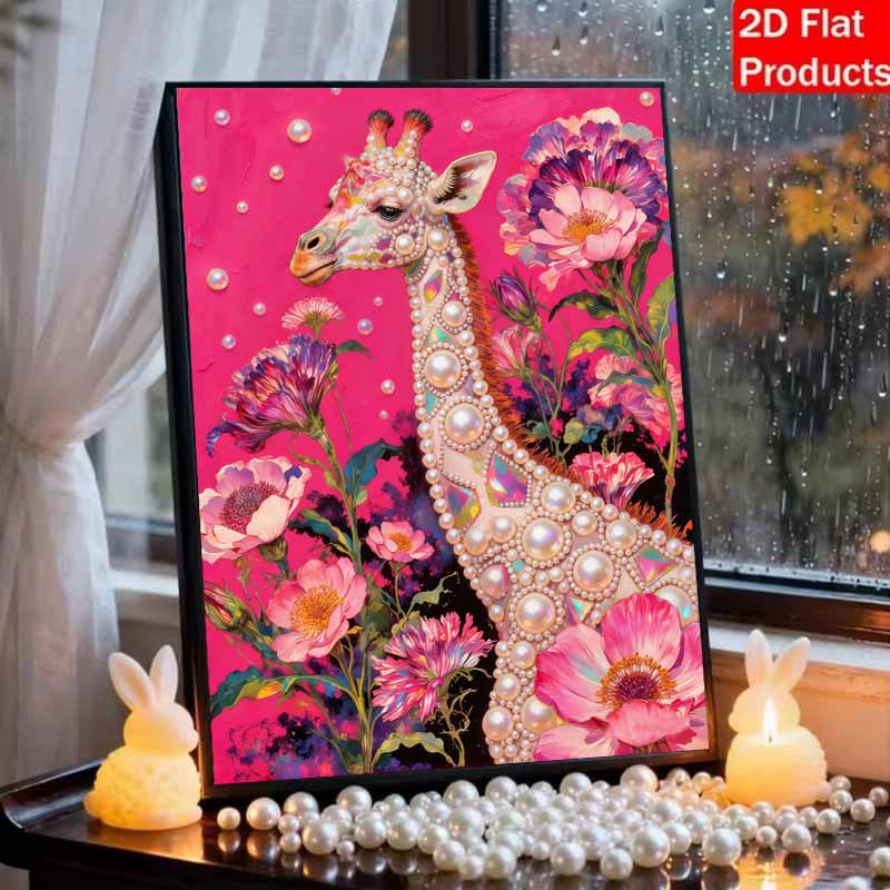 DIY Giraffe Pearl Art Painting for Home Wall Decor Pearl Gem Paintings Picture Arts Craft  for Adults/Beginners Gift Idea Home Decor Without Frame