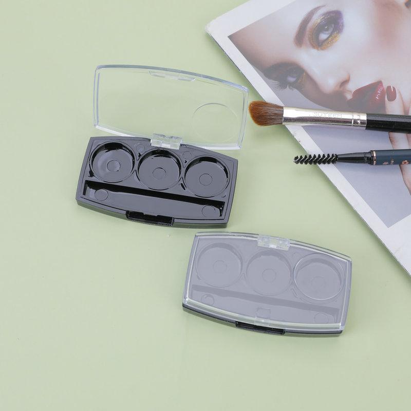 10PCS 4.5g Clear Tri-Color Makeup Palette Case, Refillable PS+PP Cosmetic Container for Eyeshadow Highlighter Concealer