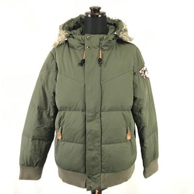 75% Down Jacket Women S Khaki Mods Coat Removable Fur(USED)