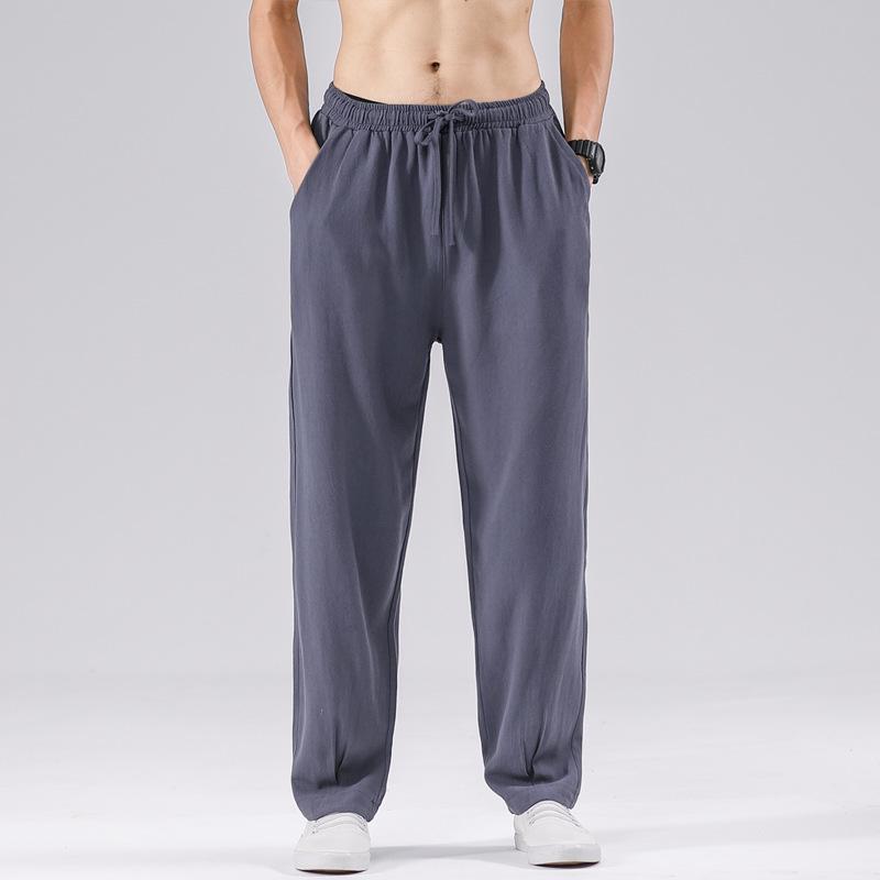 Men's Plus Size Cotton Linen Casual Pants - Chinese Style (2021 Autumn/Winter)